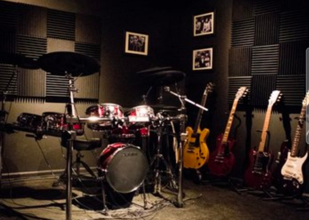 Band recording session